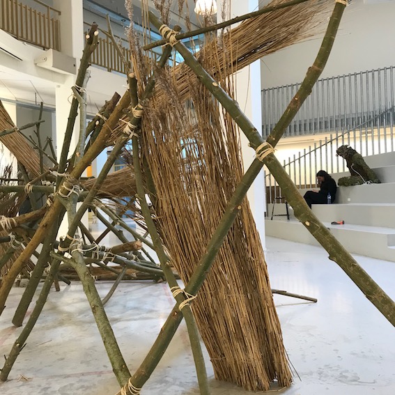 Wooden structure in an art gallery